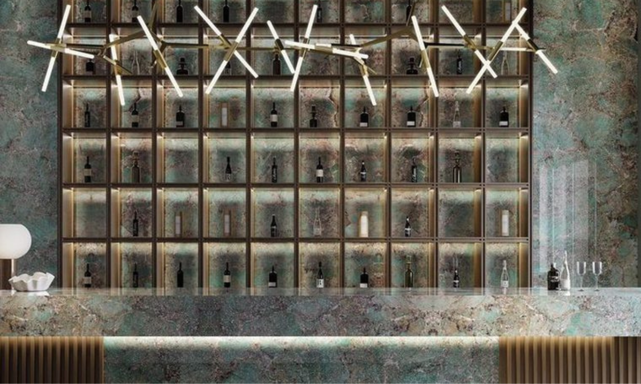 Nappali és terasz megszakítás nélküli, folytonos selyemfényű kőporcelán burkolata R11-es csúszásgátló kivitelben